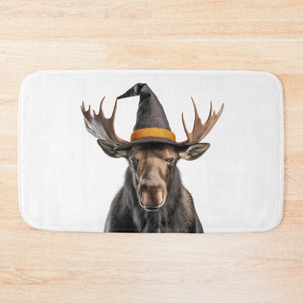 Item preview, Moose Wearing Halloween Witch Hat designed and sold by LazyOwlStore.