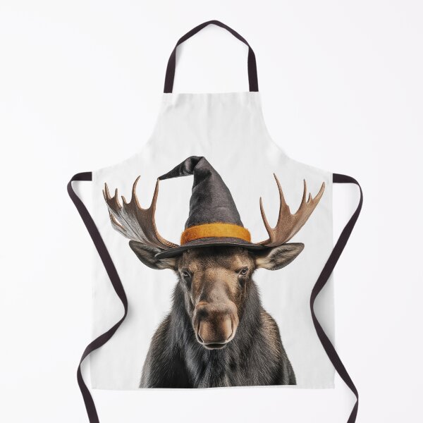 Item preview, Moose Wearing Halloween Witch Hat designed and sold by LazyOwlStore.