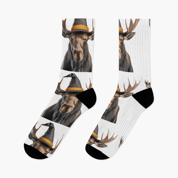 Item preview, Moose Wearing Halloween Witch Hat designed and sold by LazyOwlStore.