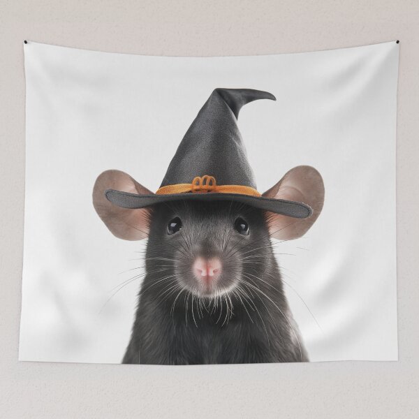 Item preview, Mouse Wearing Halloween Witch Hat designed and sold by LazyOwlStore.