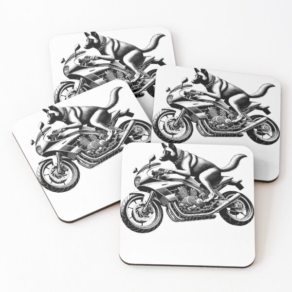 Item preview, Cool Belgian Malinois Riding a Motorcycle Biker Dog Lover designed and sold by Kimberley King Art  King Art.