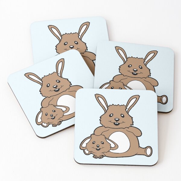 Item preview, 2 Rabbits Child Dad Mom Cute Two Big Small Fat Fun designed and sold by shirt-o-mat.