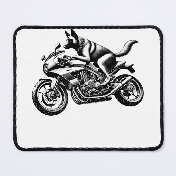 Item preview, Cool Belgian Malinois Riding a Motorcycle Biker Dog Lover designed and sold by Kimberley King Art King Art.