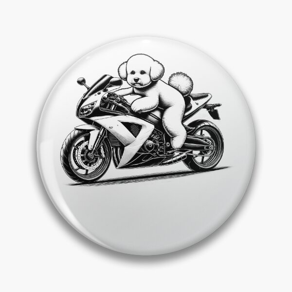 Item preview, Cool Bichon Frise Riding a Motorcycle Biker Dog Lover designed and sold by Kimberley King Art  King Art.