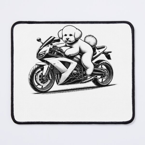 Item preview, Cool Bichon Frise Riding a Motorcycle Biker Dog Lover designed and sold by Kimberley King Art King Art.