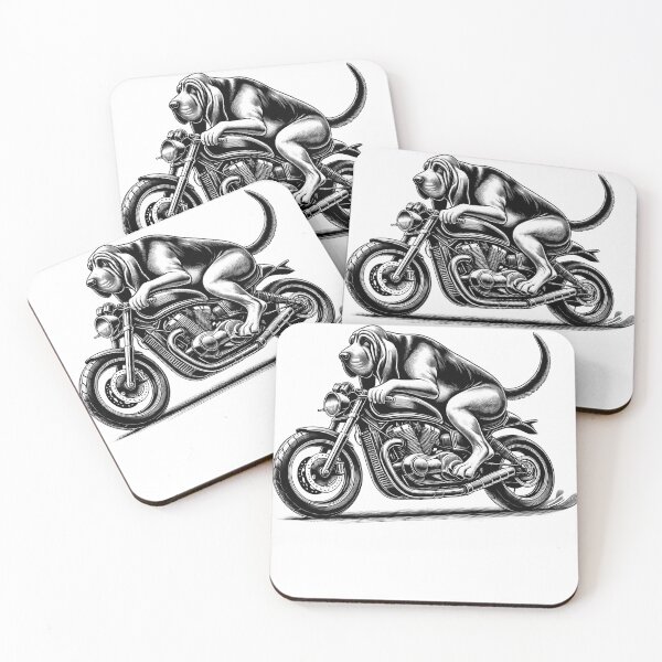 Item preview, Cool Bloodhound Riding a Motorcycle Biker Dog Lover designed and sold by Kimberley King Art  King Art.