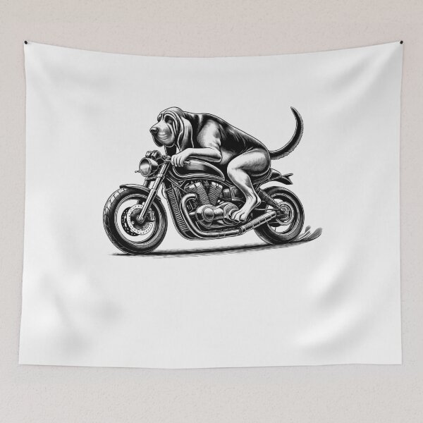 Item preview, Cool Bloodhound Riding a Motorcycle Biker Dog Lover designed and sold by Kimberley King Art  King Art.