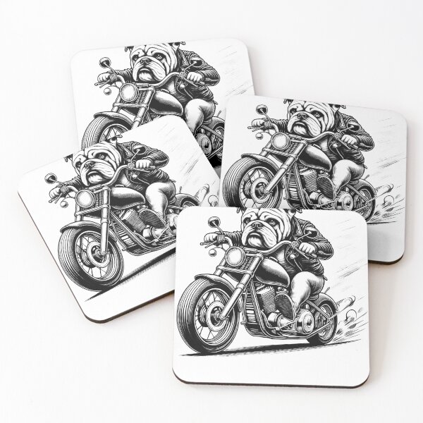 Item preview, Cool Bulldog Riding a Motorcycle Biker Dog Lover designed and sold by Kimberley King Art  King Art.