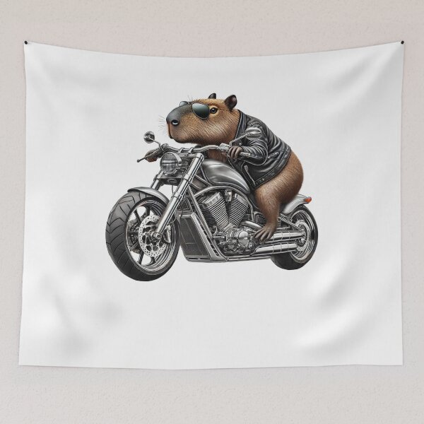 Item preview, Cool Capybara Riding a Motorcycle Biker Capybara Lover designed and sold by Kimberley King Art  King Art.