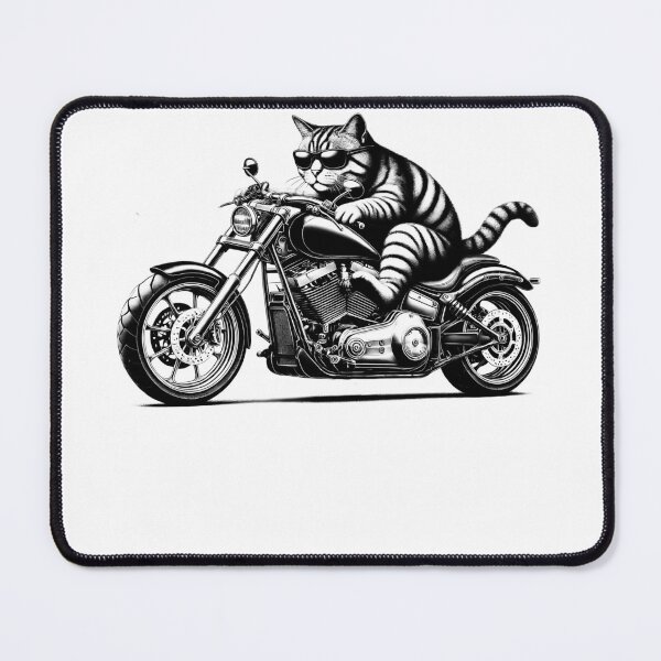 Item preview, Cool Cat Riding a Motorcycle Biker Kitten Lover designed and sold by Kimberley King Art  King Art.