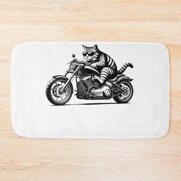 Item preview, Cool Cat Riding a Motorcycle Biker Kitten Lover designed and sold by Kimberley King Art  King Art.