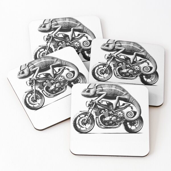 Item preview, Cool Chameleon Riding a Motorcycle Biker Chameleon Lover designed and sold by Kimberley King Art  King Art.