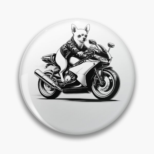 Item preview, Cool Chihuahua Riding a Motorcycle Biker Dog Lover designed and sold by Kimberley King Art  King Art.