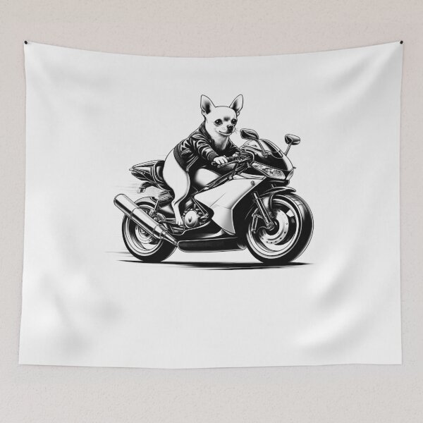 Item preview, Cool Chihuahua Riding a Motorcycle Biker Dog Lover designed and sold by Kimberley King Art  King Art.