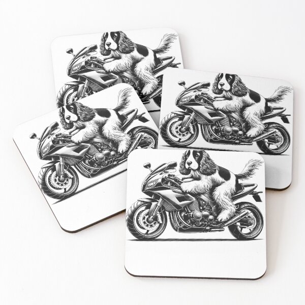 Item preview, Cool Cocker Spaniel Riding a Motorcycle Biker Dog Lover designed and sold by Kimberley King Art  King Art.