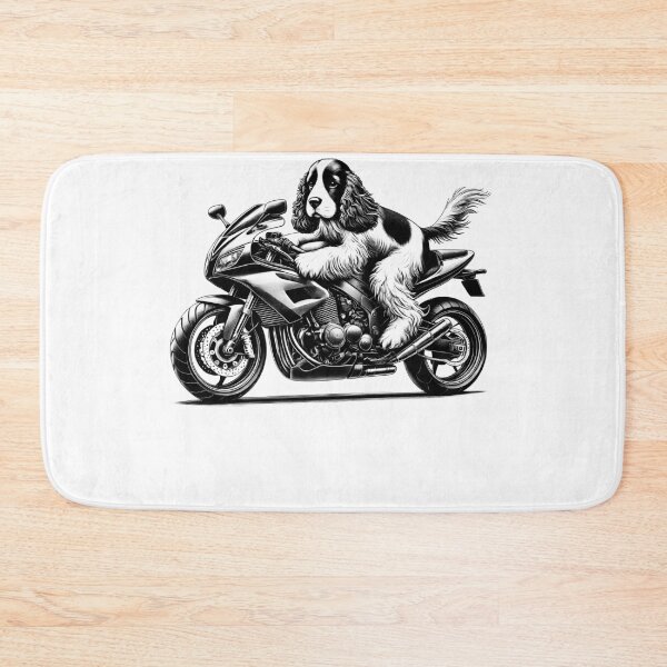Item preview, Cool Cocker Spaniel Riding a Motorcycle Biker Dog Lover designed and sold by Kimberley King Art  King Art.