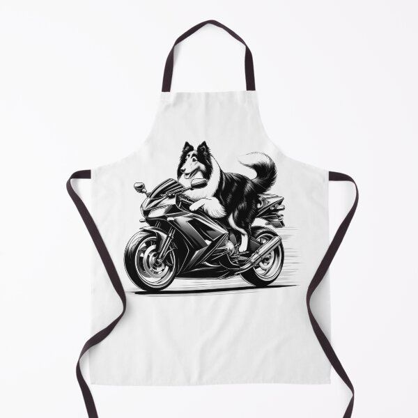 Item preview, Cool Collie Riding a Motorcycle Biker Dog Lover designed and sold by Kimberley King Art King Art.