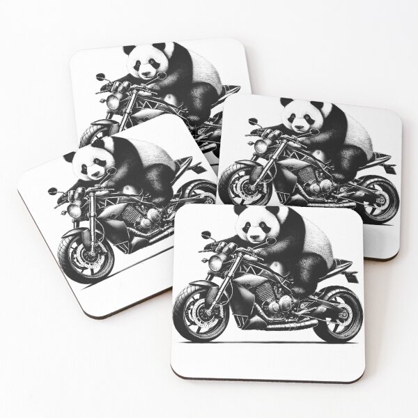 Item preview, Cool Panda Riding a Motorcycle Biker Panda Bear Lover designed and sold by Kimberley King Art  King Art.