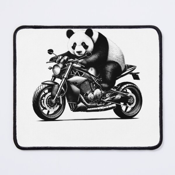Item preview, Cool Panda Riding a Motorcycle Biker Panda Bear Lover designed and sold by Kimberley King Art King Art.