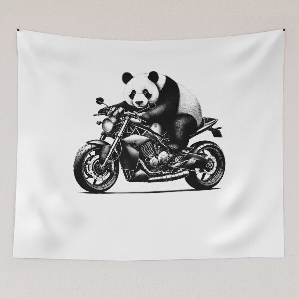 Item preview, Cool Panda Riding a Motorcycle Biker Panda Bear Lover designed and sold by Kimberley King Art  King Art.