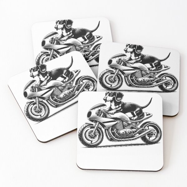 Item preview, Cool Dachshund Riding a Motorcycle Biker Dog Lover designed and sold by Kimberley King Art  King Art.