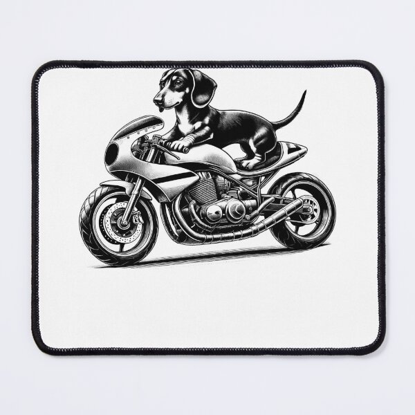 Item preview, Cool Dachshund Riding a Motorcycle Biker Dog Lover designed and sold by Kimberley King Art King Art.
