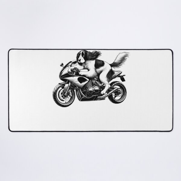 Item preview, Cool English Springer Spaniel Riding a Motorcycle Biker Dog Lover designed and sold by Kimberley King Art  King Art.