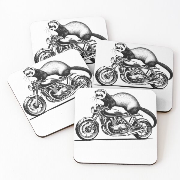 Item preview, Cool Ferret Riding a Motorcycle Biker Ferret Lover designed and sold by Kimberley King Art  King Art.
