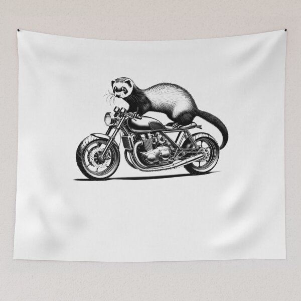 Item preview, Cool Ferret Riding a Motorcycle Biker Ferret Lover designed and sold by Kimberley King Art  King Art.
