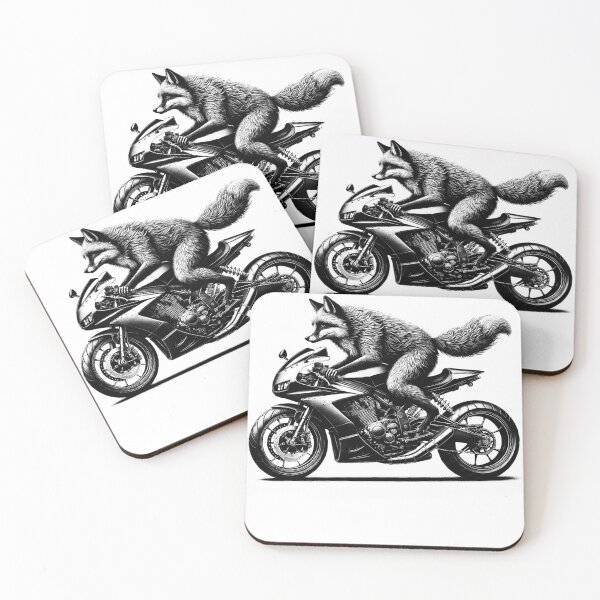 Item preview, Cool Fox Riding a Motorcycle Biker Fox Lover designed and sold by Kimberley King Art  King Art.