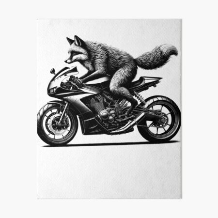 Item preview, Cool Fox Riding a Motorcycle Biker Fox Lover designed and sold by Kimberley King Art  King Art.