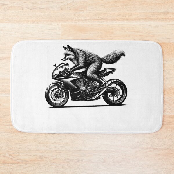 Item preview, Cool Fox Riding a Motorcycle Biker Fox Lover designed and sold by Kimberley King Art  King Art.