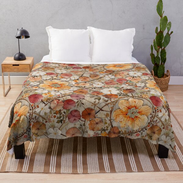 Item preview, Pressed flowers pattern with Autumn Colors on a Textured Background designed and sold by CoolPixels.