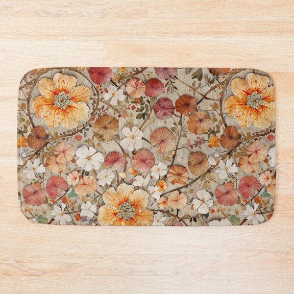 Item preview, Pressed flowers pattern with Autumn Colors on a Textured Background designed and sold by CoolPixels.