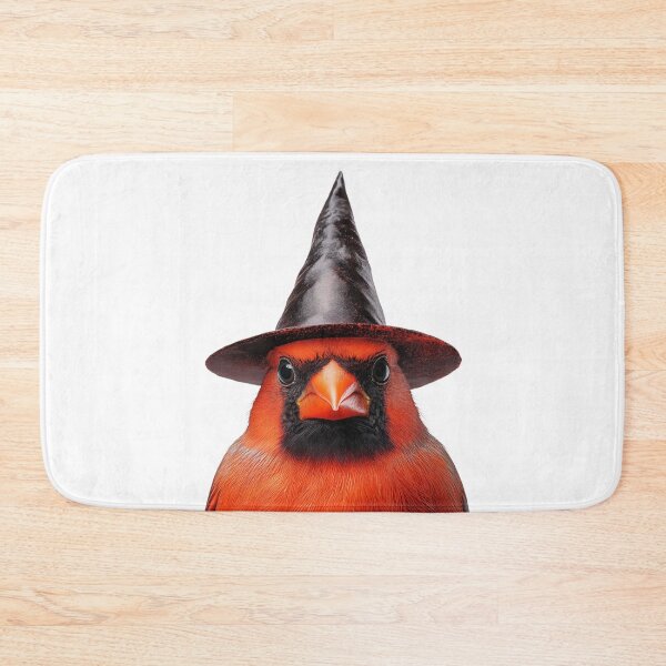 Item preview, Northern Cardinal bird Wearing Halloween Witch Hat designed and sold by LazyOwlStore.