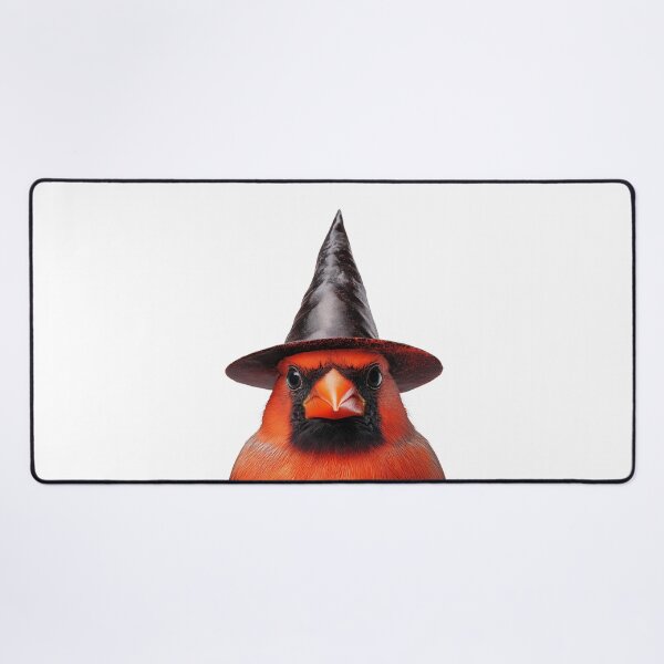 Item preview, Northern Cardinal bird Wearing Halloween Witch Hat designed and sold by LazyOwlStore.