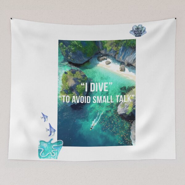 Item preview, I Dive to Avoid Small Talk – Funny Snorkeling Shirt | Introvert Ocean Vibes | Moody Anti-Social Aesthetic designed and sold by VybeWear Co..