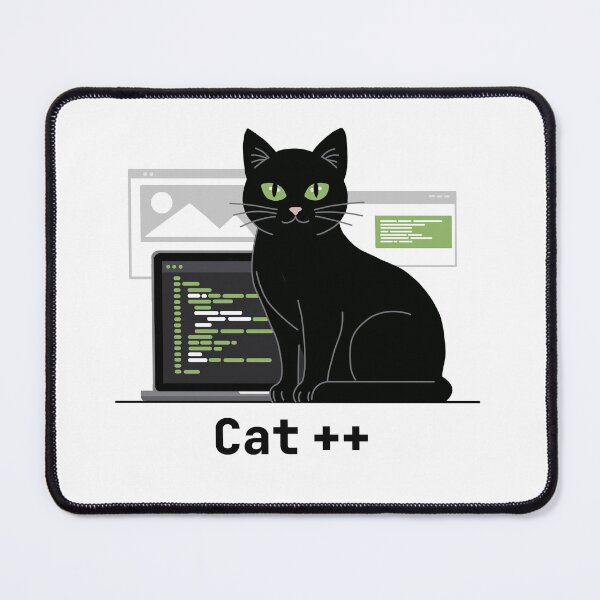 Item preview, Cat++ Black Cat Programmer Art designed and sold by Code Monkeys.