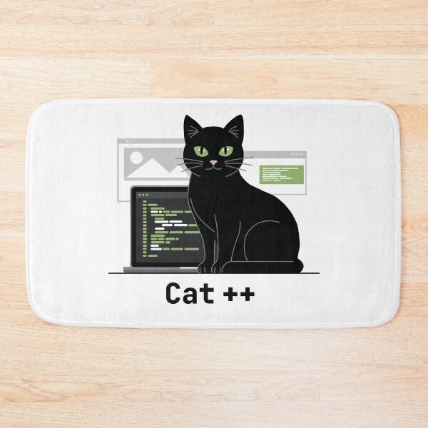 Item preview, Cat++ Black Cat Programmer Art designed and sold by Code  Monkeys.