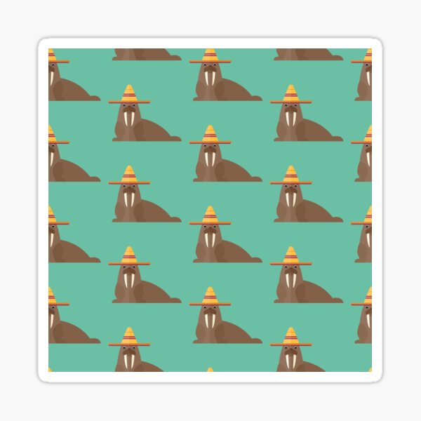 Item preview, Mexican walruses on blue designed and sold by reneesillus.