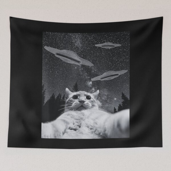 Item preview, Cat selfie - night funny cat alien ufo men him designed and sold by MOHAMED FRASER.