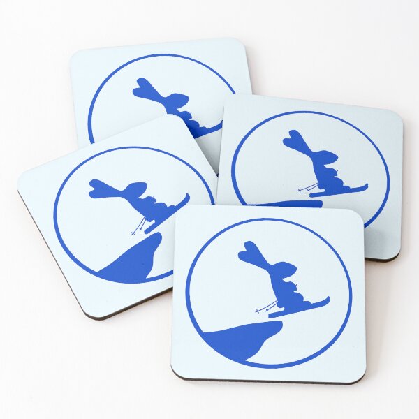 Item preview, Bunny Moon Ski Rabbit Jump Cliff Skiing Night Fun designed and sold by shirt-o-mat.