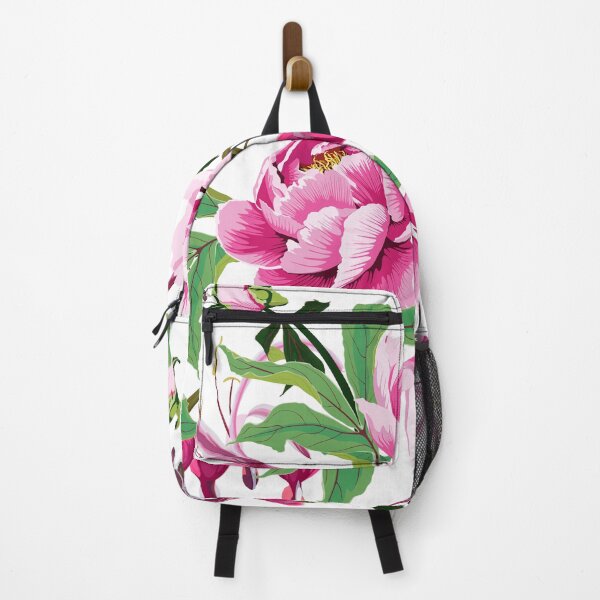 Item preview, Illustration bleeding heart (Dicentra spectabilis), peony, lilies pink flowers background. designed and sold by MatyKotiv.