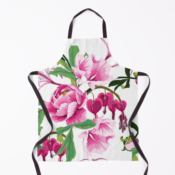 Item preview, Illustration bleeding heart (Dicentra spectabilis), peony, lilies pink flowers background. designed and sold by MatyKotiv.