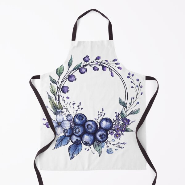 Item preview, Botanical Round Border with Blueberries in Watercolor Style designed and sold by Anastasiia Yurevych.