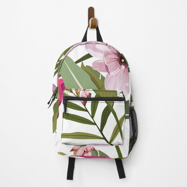Item preview, Illustration bleeding heart (Dicentra spectabilis), bananas flower, exotic tropical palm leavs background. designed and sold by MatyKotiv.