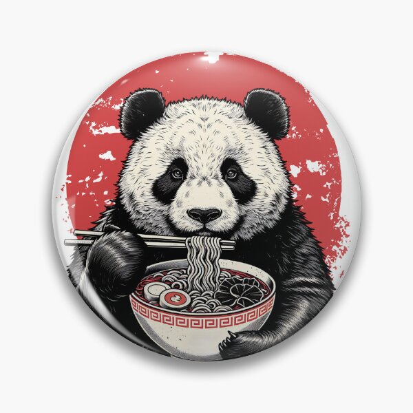 Item preview, Panda Eating Ramen Vintage Japanese Art  designed and sold by Tiendita-Arroyo.