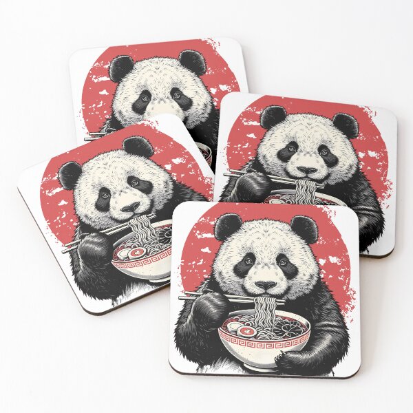 Item preview, Panda Eating Ramen Vintage Japanese Art  designed and sold by Tiendita-Arroyo.