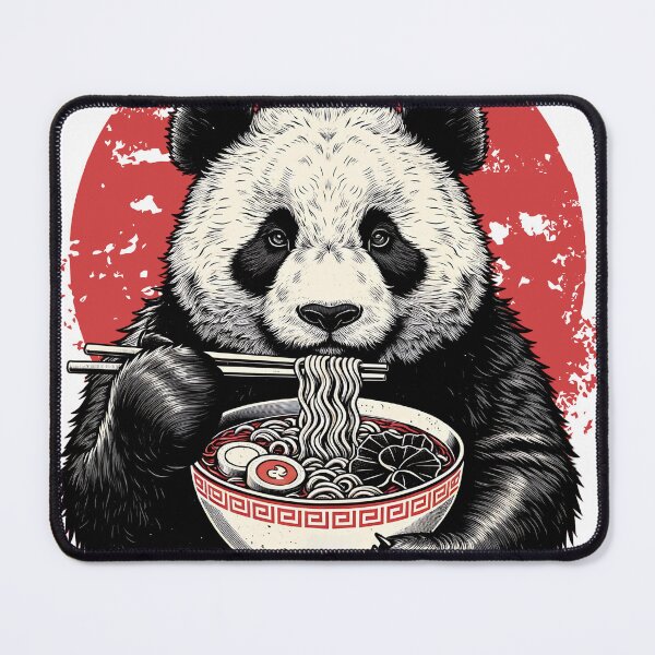 Item preview, Panda Eating Ramen Vintage Japanese Art  designed and sold by Tiendita-Arroyo.