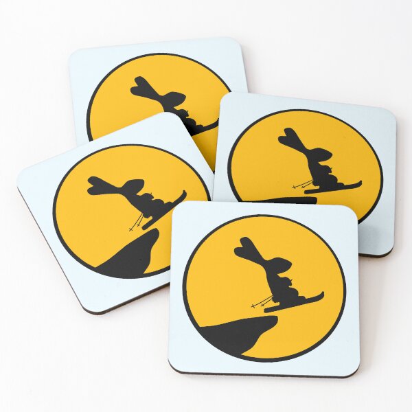 Item preview, Bunny Moon Ski Rabbit Jump Cliff Skiing Night Fun designed and sold by shirt-o-mat.